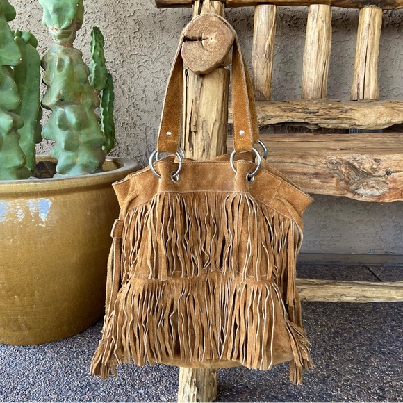 Handbags - Fringe Suede Boho Western Shoulder Bag